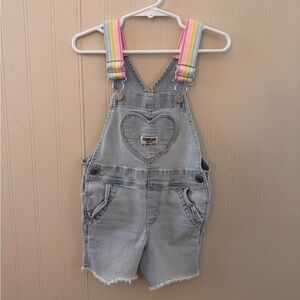 OshKosh B'gosh Denim Overalls with Pastel Rainbow Straps
